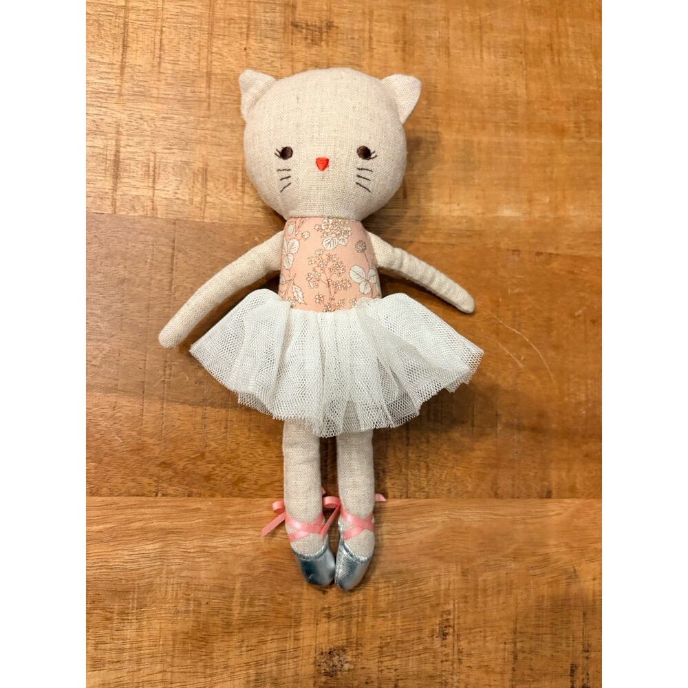 Alimrose ballerina Plush Doll Ivory Pink Floral White Tulle skirt Silver Shoes